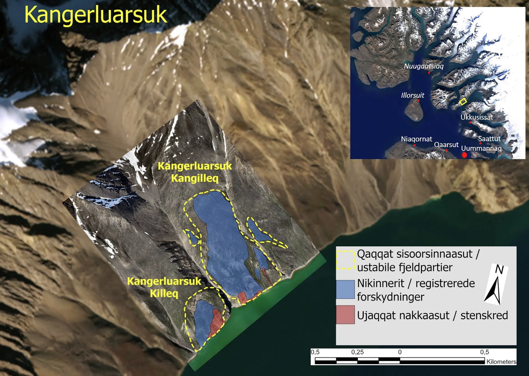 Ülevaade Gröönimaa mäenõlvade seirest: Umiammakku Nunaat ja Kangerluarsuk