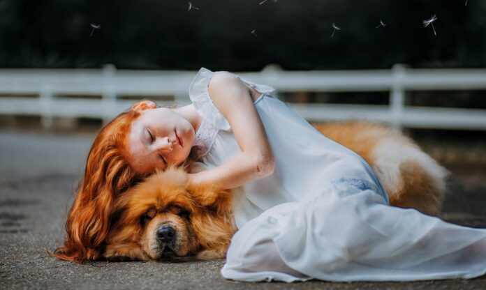 sleeping with dog pexels